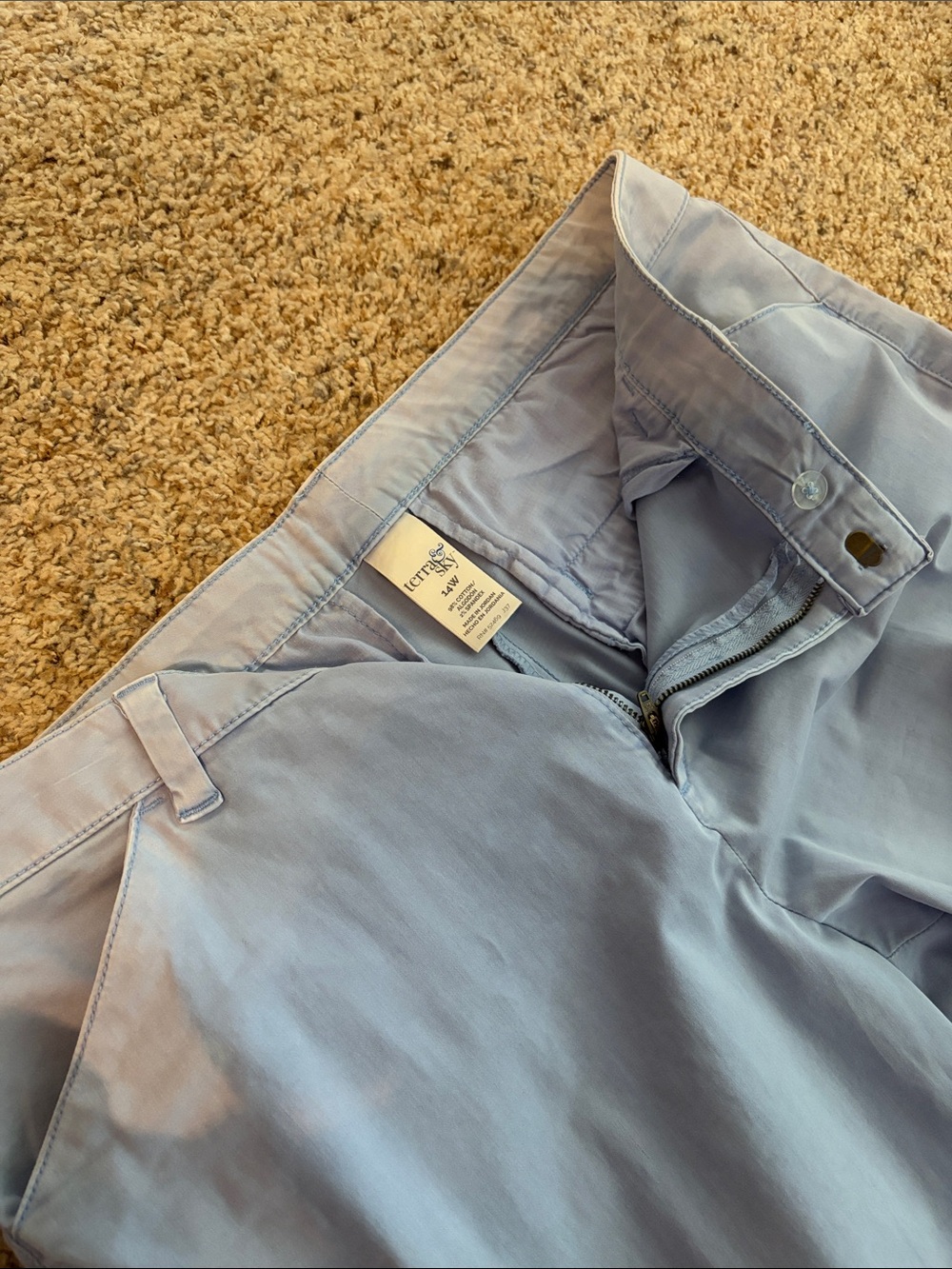 Terra & Sky Light Blue Cropped Ankle Pants